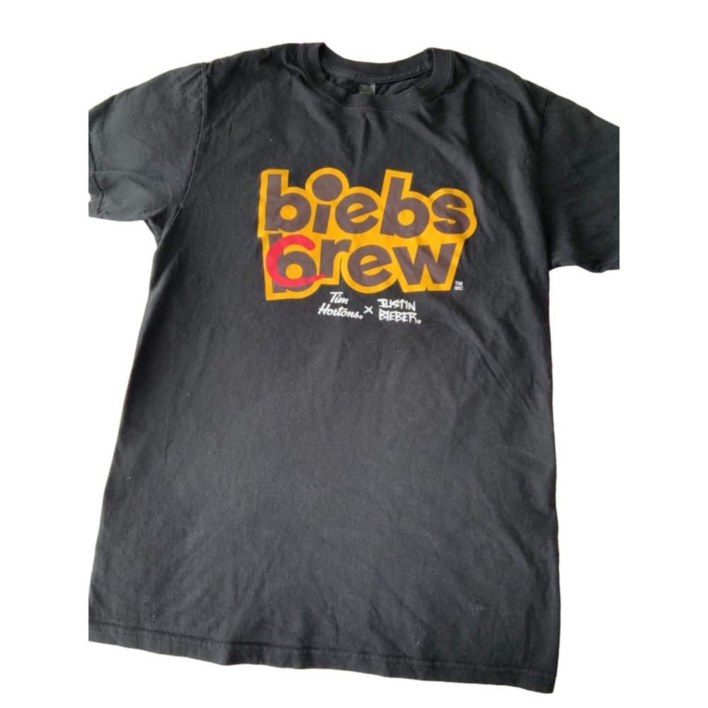 Tim Hortons Justin Bieber Biebs Crew Brew T-Shirt Small